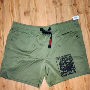 Godzilla “King of the Monsters” Graphic Shorts – Size XXL – Army Green – NWT
